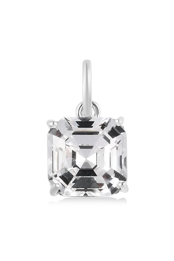 White Crystal Octagon 925 Sterling Silver Solitaire Pendant for Women Jewelry Birthday Gifts for Women Ct 3.68