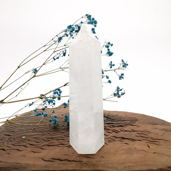 White Crystal Quartz Crystal Towers ~ Natural Healing Crystal Point Obelisk for Reiki Healing and Crystal Grid 0.411kg