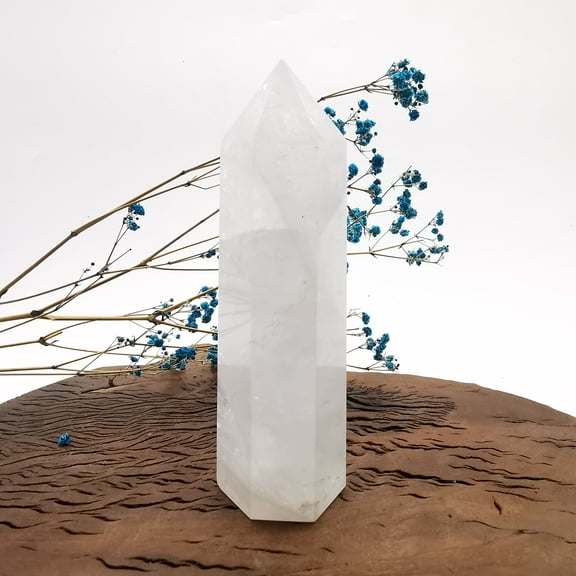 White Crystal Quartz Crystal Towers ~ Natural Healing Crystal Point Obelisk for Reiki Healing and Crystal Grid 0.422kg
