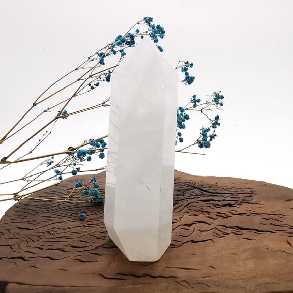 White Crystal Quartz Crystal Towers ~ Natural Healing Crystal Point Obelisk for Reiki Healing and Crystal Grid 0.428kg
