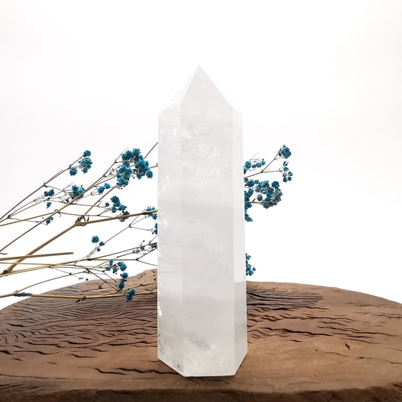White Crystal Quartz Crystal Towers ~ Natural Healing Crystal Point Obelisk for Reiki Healing and Crystal Grid 0.441kg