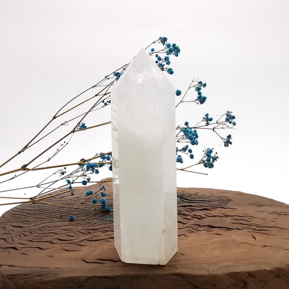 White Crystal Quartz Crystal Towers ~ Natural Healing Crystal Point Obelisk for Reiki Healing and Crystal Grid 0.458kg