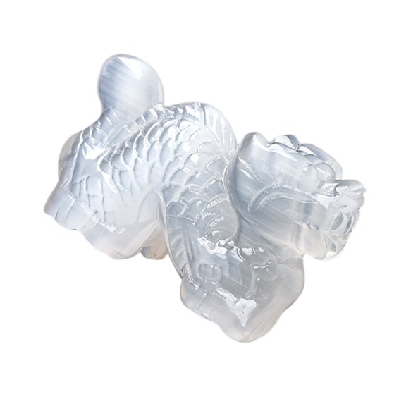 White Crystals Stone Carveds Statue for Luck and Home Decoration