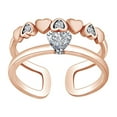 thumbnail image 1 of AFFY White Cubic Zirconia 14k Rose Gold Over Sterling Silver Heart Promise Ring, 1 of 1