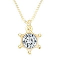 thumbnail image 1 of AFFY White Cubic Zirconia 14k Yellow Gold Over Sterling Silver Tortoise Pendant Necklace, 1 of 1