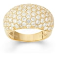 thumbnail image 1 of White Cubic Zirconia 18kt Gold over Sterling Silver Pave Graduated Dome Ring, 1 of 1