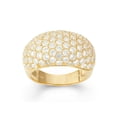 thumbnail image 1 of White Cubic Zirconia 18kt Gold over Sterling Silver Pave Graduated Dome Ring, 1 of 1
