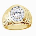 thumbnail image 1 of White Cubic Zirconia Band Ring For Men's In 14k Yellow Gold Over Sterling Silver (1.95 Cttw), 1 of 1