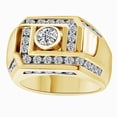 thumbnail image 1 of White Cubic Zirconia Band Ring For Men's In 14k Yellow Gold Over Sterling Silver (1.98 Cttw), 1 of 1