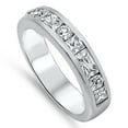 thumbnail image 1 of White Cubic Zirconia Bridal Engagement Wedding Ring .925 Sterling Silver Band Jewelry Female Size 10, 1 of 4