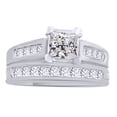 thumbnail image 1 of AFFY White Cubic Zirconia Bridal Ring Set In 14k White Gold (2 Cttw), 1 of 1