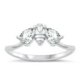 thumbnail image 1 of White Cubic Zirconia Bubble Honey Bee Ring .925 Sterling Silver Band Jewelry Female Male Size 6, 1 of 4