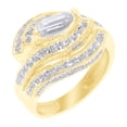 thumbnail image 1 of AFFY White Cubic Zirconia Bypass Engagement Ring in 14k Yellow Gold Over Sterling Silver, 1 of 1
