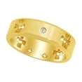 thumbnail image 1 of AFFY White Cubic Zirconia Celtic Cross Cut Out Brushed & Polished 7mm Band Ring in 14k Yellow Gold Over Sterling Silver Ring Size - 12, 1 of 1