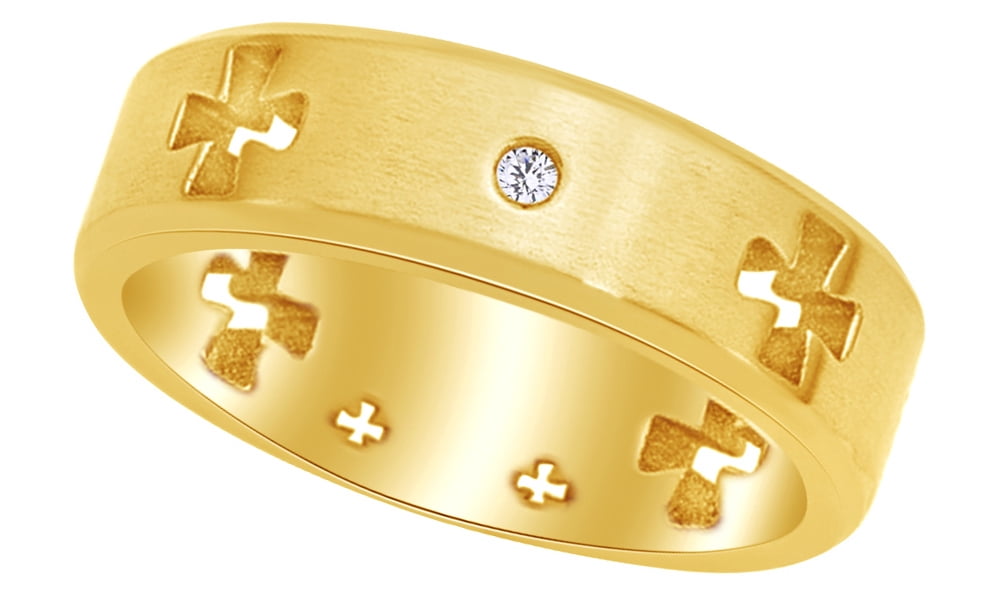 AFFY 14k Gold Over Sterling Silver Band Ring - 0.50 Ct Round Cubic Zirconia, Nine Stone