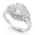 thumbnail image 1 of White Cubic Zirconia Chic Shiny Abstract Ring .925 Sterling Silver Band Jewelry Female Male Size 7, 1 of 4