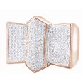 thumbnail image 1 of AFFY White Cubic Zirconia Cluster Wedding Band Ring For Men's In 14k Rose Gold Over Sterling Silver (0.61 Cttw), 1 of 1