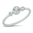 thumbnail image 1 of White Cubic Zirconia Delicate Ring .925 Sterling Silver Band Jewelry Female Male Unisex Size 10, 1 of 4