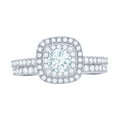 thumbnail image 1 of AFFY White Cubic Zirconia Double Frame Bridal Ring Set In 14k White Gold (1 Cttw), 1 of 1