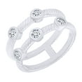 thumbnail image 1 of AFFY White Cubic Zirconia Double Row Bezel Ring in 14k White Gold Over Sterling Silver (0.5 Cttw) Size - 14, 1 of 1