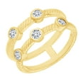 thumbnail image 1 of AFFY White Cubic Zirconia Double Row Bezel Ring in 14k Yellow Gold Over Sterling Silver (0.5 Cttw) Size - 4, 1 of 1