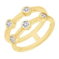 thumbnail image 1 of AFFY White Cubic Zirconia Double Row Bezel Ring in 14k Yellow Gold Over Sterling Silver (0.5 Cttw) Size - 8.5, 1 of 1