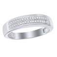 thumbnail image 1 of AFFY White Cubic Zirconia Double Row Wedding Band Ring In 10k White Gold (0.17 Cttw), 1 of 1