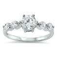 thumbnail image 1 of White Cubic Zirconia Elegant Ring .925 Sterling Silver Band Jewelry Female Male Unisex Size 7, 1 of 4