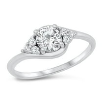 White Cubic Zirconia Engagement Forever Ring .925 Sterling Silver Band Jewelry Female Male Size 6