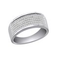 thumbnail image 1 of White Cubic Zirconia Engagement & Wedding Band Ring In 14K White Gold Over Sterling Silver (0.33 Cttw), 1 of 1