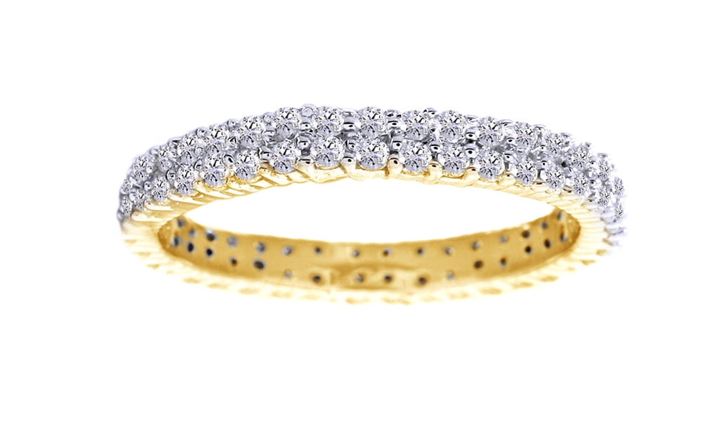 Gold Bow Cubic Zirconia Engagement Wedding Ring - 1.0 Cts, Sizes 5-8 RS73