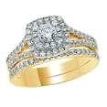 thumbnail image 1 of AFFY White Cubic Zirconia Engagement & Wedding Set In 14k Yellow Gold (1 Cttw), 1 of 1