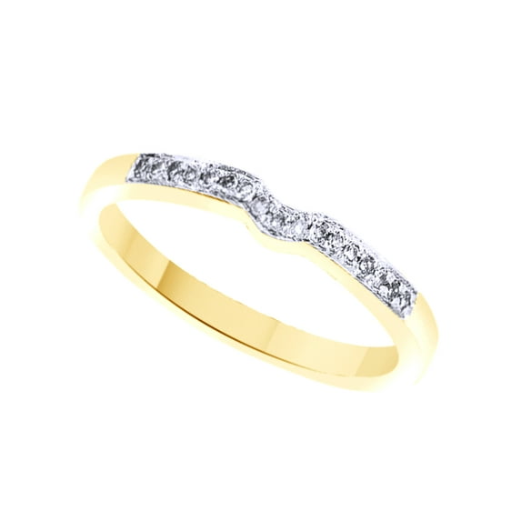 AFFY White Cubic Zirconia Engagement & Wedding Bridal & Band Ring In 14K Yellow Gold Over Sterling Silver