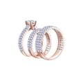 thumbnail image 1 of AFFY White Cubic Zirconia Engagement & Wedding Fashion Trio Ring Set In 14k Rose Gold, 1 of 1