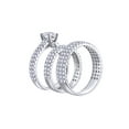 thumbnail image 1 of AFFY White Cubic Zirconia Engagement & Wedding Fashion Trio Ring Set In 14k White Gold, 1 of 1