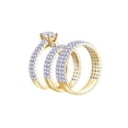 thumbnail image 1 of AFFY White Cubic Zirconia Engagement & Wedding Fashion Trio Ring Set In 14k Yellow Gold, 1 of 1