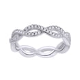 thumbnail image 1 of AFFY White Cubic Zirconia Engagement & Wedding Infinity Band Ring In 14K White Gold Over Sterling Silver, 1 of 1