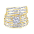 thumbnail image 1 of AFFY White Cubic Zirconia Engagement & Wedding Trio Band Ring Set In 10k Yellow Gold (0.65 Cttw), 1 of 1