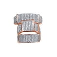 thumbnail image 1 of AFFY White Cubic Zirconia Engagement & Wedding Trio Band Ring Set In 14k Rose Gold Over Sterling Silver (3 Cttw), 1 of 1