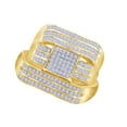 thumbnail image 1 of AFFY White Cubic Zirconia Engagement & Wedding Trio Band Ring Set In 14k Yellow Gold (0.66 Cttw), 1 of 1