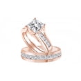 thumbnail image 1 of AFFY White Cubic Zirconia Engagement & Wedding Trio Fashion Ring Set In 14k Rose Gold (3.65 Cttw), 1 of 1