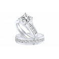 thumbnail image 1 of AFFY White Cubic Zirconia Engagement & Wedding Trio Fashion Ring Set In 14k White Gold (3.65 Cttw), 1 of 1