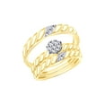 thumbnail image 1 of AFFY White Cubic Zirconia Engagement and Wedding Trio Fashion Ring Set In 14K Yellow Gold Over 925 Sterling Silver (1.5 Cttw), Ring Size-7.5, 1 of 1