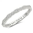 thumbnail image 1 of White Cubic Zirconia Eternity Stackable Wedding Ring 925 Sterling Silver Band Jewelry Female Size 10, 1 of 4