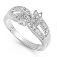 thumbnail image 1 of White Cubic Zirconia Flower Cluster Infinity Ring Sterling Silver Band 925 Jewelry Female Size 8, 1 of 4