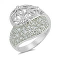 thumbnail image 1 of White Cubic Zirconia Flower Filigree Cluster Ring .925 Sterling Silver Band Jewelry Female Size 8, 1 of 4