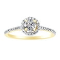 thumbnail image 1 of AFFY White Cubic Zirconia Halo Engagement Bridal Ring Set In 14k Yellow Gold Over Sterling Silver, 1 of 1