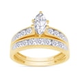 thumbnail image 1 of Jewel Zone US White Cubic Zirconia Love 2 in 1 Promise Ring Set in 14k Yellow Gold Over Silver-6, 1 of 7