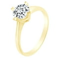 thumbnail image 1 of AFFY White Cubic Zirconia Solitaire Engagement Ring 14k Yellow Gold Over Sterling Silver 1.00 Cttw, 1 of 1