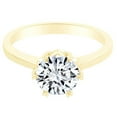 thumbnail image 1 of AFFY White Cubic Zirconia Solitaire Engagement Ring 14k Yellow Gold Over Sterling Silver, 1 of 1